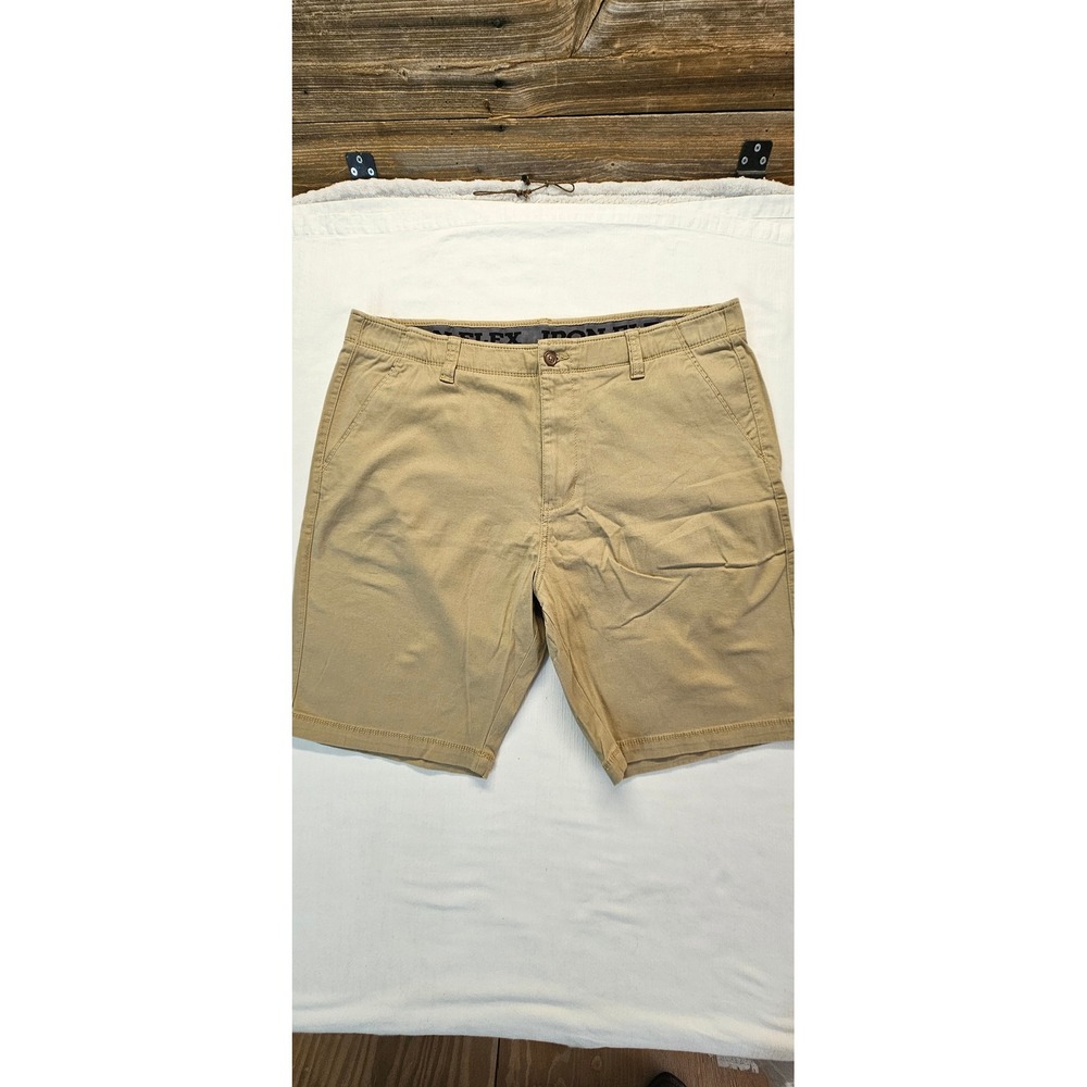 Iron Flex Mens British Khaki Flat Front Chino Shorts Size 40 Stretch I435250S